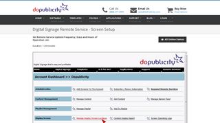 Digital Signage Remote Service - Screen Setup - doPublicity