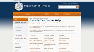 Georgia Tax Center Help - Department of Revenue - Georgia.gov