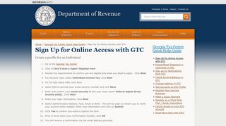 Sign Up for Online Access with GTC | Department of Revenue