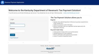 Login - DOR Payment Application - Kentucky.gov