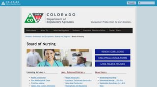 Board of Nursing | Department of Regulatory Agencies - Colorado.gov
