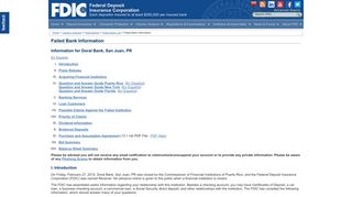 FDIC: Failed Bank Information - Bank Closing Information for Doral ...