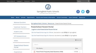 PowerSchool Parent Portal - Springfield Public Schools
