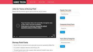 Jobs for Teenagers at Dorney Park | Hire Teen