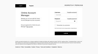 Log In - Online Account Manager | Dorothy Perkins