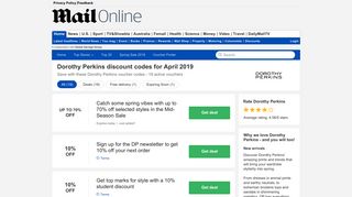 Get UP TO 30% OFF | February 2019 | Dorothy Perkins discount codes ...