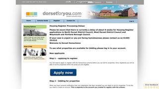 Housing Register Processing Delays Please be ... - Dorset Homechoice