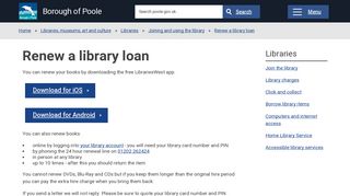 Renew a library loan - poole.gov.uk