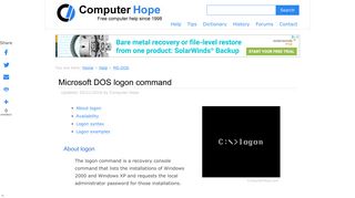 MS-DOS logon command help - Computer Hope