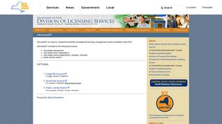 eAccessNY - NYS Division of Licensing Services