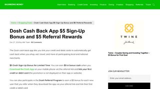 Dosh Cash Back App $5 Sign-Up Bonus and $5 Referral Rewards