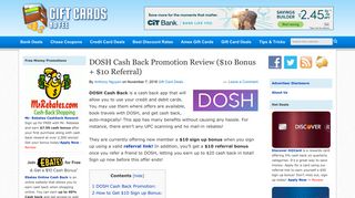 DOSH Cash Back Promotion Review ($10 Bonus + $10 Referral)