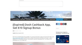 [Expired] Dosh Cashback App, Get $10 Signup Bonus - Danny the ...
