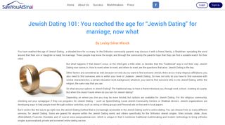 Jewish Dating 101 for Jewish Singles looking for beshert