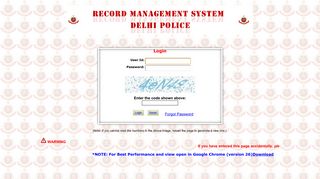 Delhi Police :: Criminal Dossier System - Login