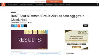 DOST Seat Allotment Result 2018 at dost.cgg.gov.in - Check Here ...
