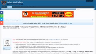 DOST Admission 2018 - Telangana Degree Online Admissions ...