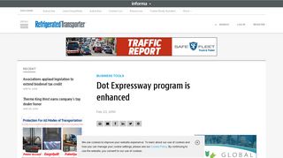 Dot Expressway program is enhanced | Refrigerated Transporter