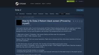 Steam Community :: Guide :: How to fix Dota 2 Reborn black screen ...