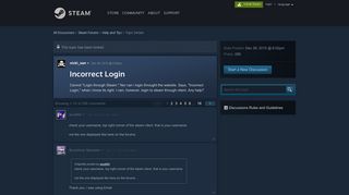 Incorrect Login :: Help and Tips - Steam Community