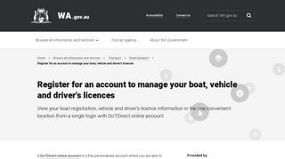 Register for an account to manage your boat, vehicle and driver's ...