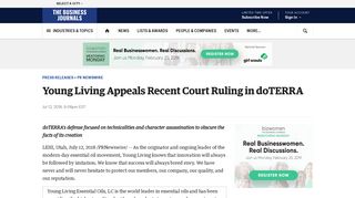 Young Living Appeals Recent Court Ruling in doTERRA - The ...