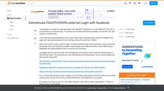 Dotnetnuke OAUTH/OWIN external Login with facebook - Stack ...
