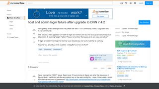 host and admin login failure after upgrade to DNN 7.4.2 - Stack ...