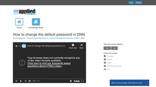 How to change the default password in DNN - Applied Innovations