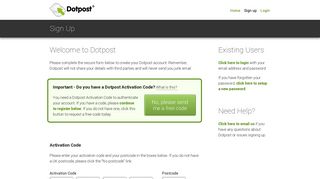 Dotpost - Sign Up