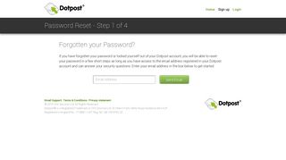 Dotpost - Password Reset - Step 1 of 4