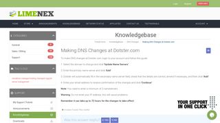 Making DNS Changes at Dotster.com - Knowledgebase - Limenex