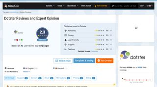 Dotster Reviews by 13 Users & Expert Opinion - Jan 2019 - HostAdvice