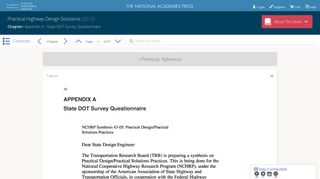 Appendix A - State DOT Survey Questionnaire | Practical Highway ...