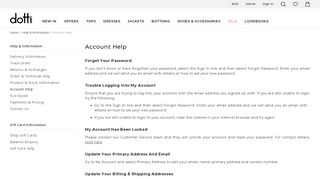 Dotti My Account Help | Help with your Dotti Online account