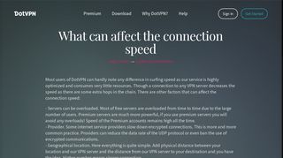 What can affect the connection speed - DotVPN — Better than VPN.