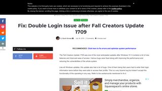 Fix: Double Login Issue after Fall Creators Update 1709 - Appuals.com