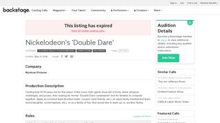 Nickelodeon's 'Double Dare' Casting Call | Mysticart Pictures - TV ...