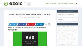 Apply To Get Into Google Ad Exchange | Google AdX - Ezoic Blog