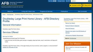 Doubleday Large Print Home Library - AFB Directory Profile ...