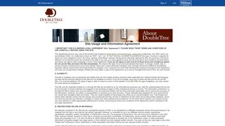 DoubleTree by Hilton Site Usage Agreement