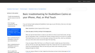 Basic troubleshooting for DoubleDown Casino on your iPhone, iPad ...