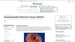 Gastrointestinal Stromal Tumors (GISTs): Practice Essentials ...
