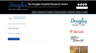 User account | The Douglas Hospital Research Centre
