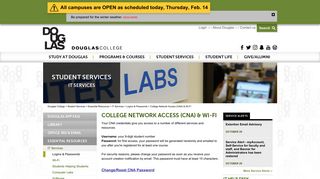 College Network Access (CNA) & Wi-Fi - Douglas College