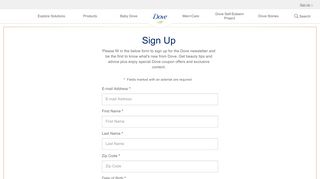 E-mail Sign-up: Exclusive Coupons, Offers and Content | Dove