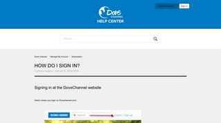 HOW DO I SIGN IN? – Dove Channel