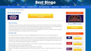 Dove Bingo Review, Free 500 Spins on Fluffy Favourite