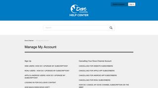Manage My Account – Dove Channel