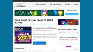 Dove Slots Casino: 500 Free Spins Bonus! - New No Deposit Casino